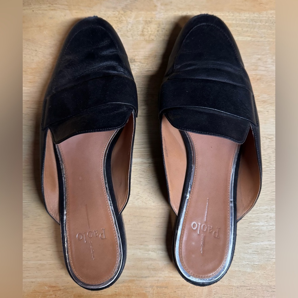 Women's Black Slip-On Mules - Picture 6 of 7